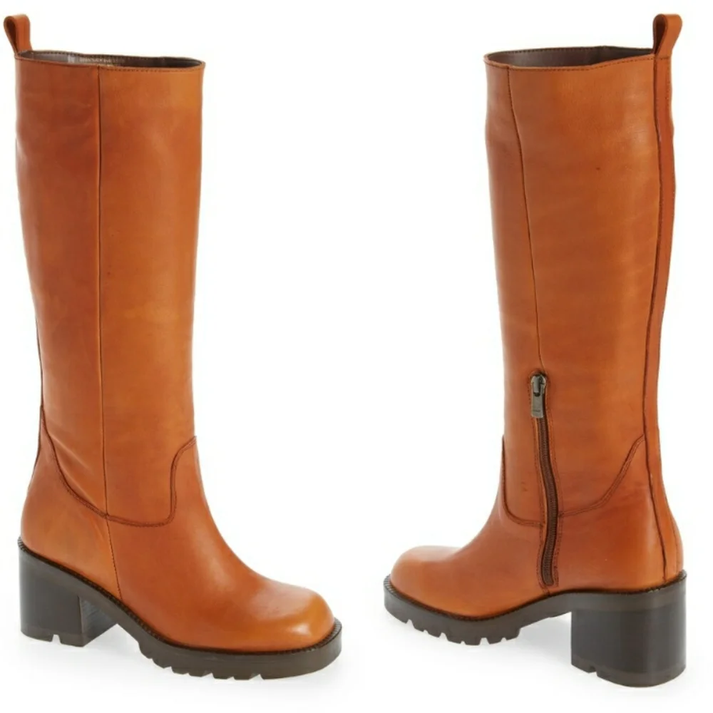 BNIB Steve Madden Gyrate Cognac Boots - Picture 1 of 8